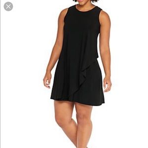 MSK asymmetrical overlay Black dress
